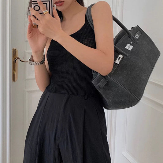 Denim Vintage Old Cloth Bag Personality Casual Underarm Bag